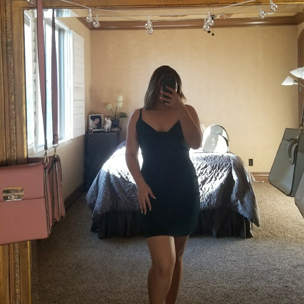 Green mini dress !